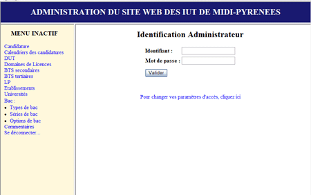 Logiciel d'administration du site Web iut-mpy.net